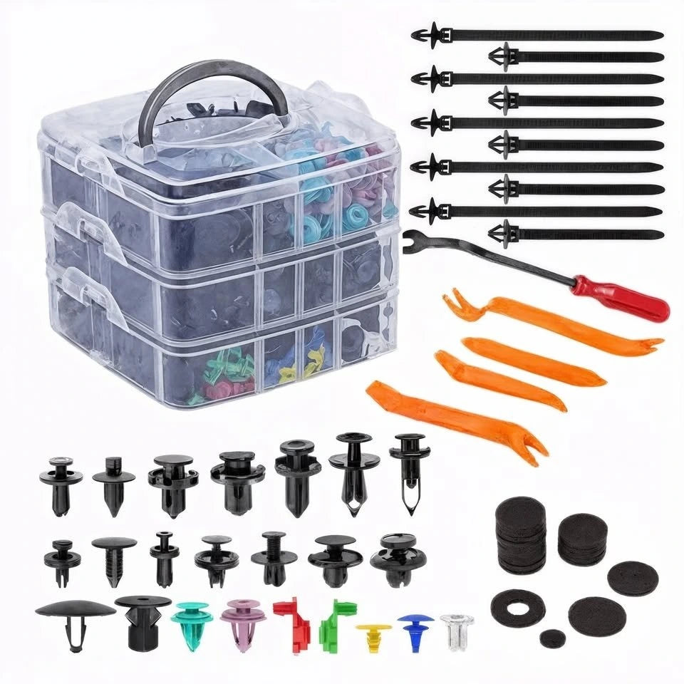 Kit Universal de Clips y Pernos para Carros 100 y 680 Piezas Más Herramientas de Obsequio