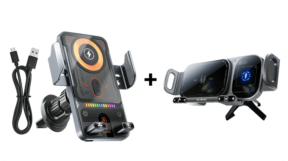 Soporte Inteligente Inalámbrico 2 en 1 para Teléfono de Auto