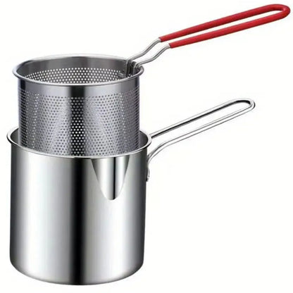 Olla Freidora De Acero Inoxidable + Cesta Coladora
