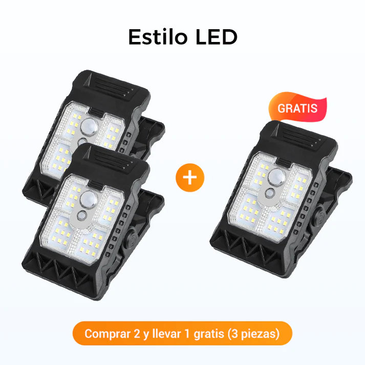 Luz solar con clip para exteriores y sensor de movimiento OFERTA EXCLUSIVA