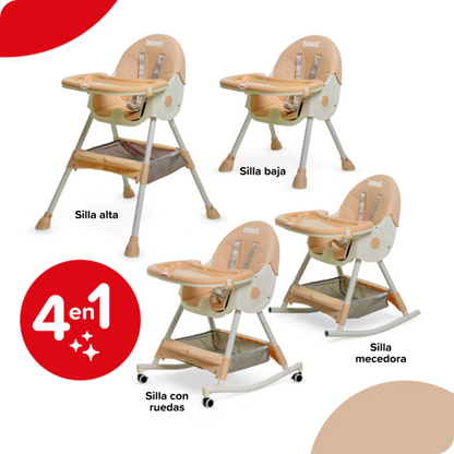 Silla de Comer 4 en 1 Mecedora para Niños