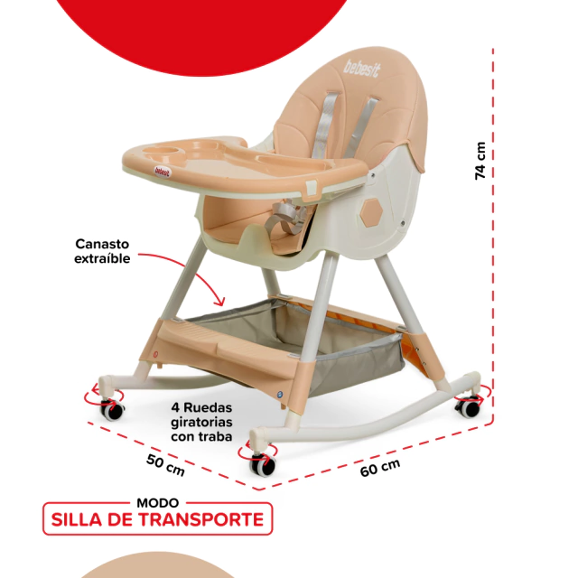 Silla de Comer 4 en 1 Mecedora para Niños
