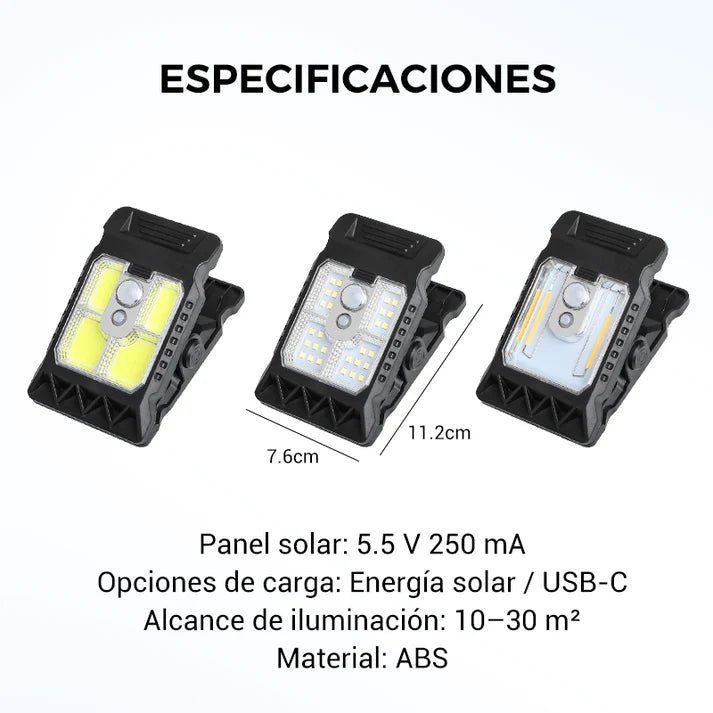 Luz solar con clip para exteriores y sensor de movimiento OFERTA EXCLUSIVA
