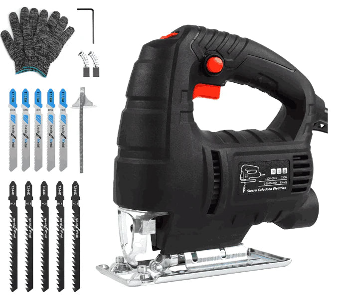 Sierra Caladora Eléctrica Profesional de 6 Velocidades