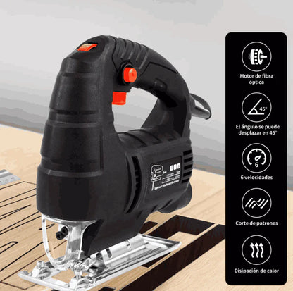 Sierra Caladora Eléctrica Profesional de 6 Velocidades