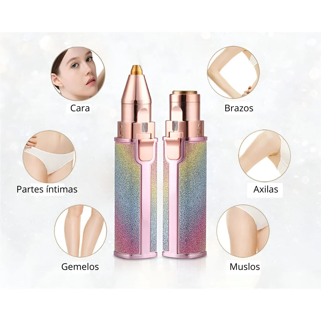 Depiladora facial 2 en 1 de precisión indolora | Diseño purpurina