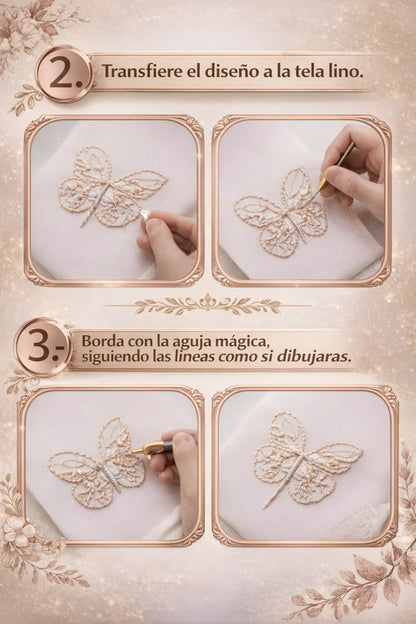 Kit de Bordado con Aguja Mágica + E-Book Digital