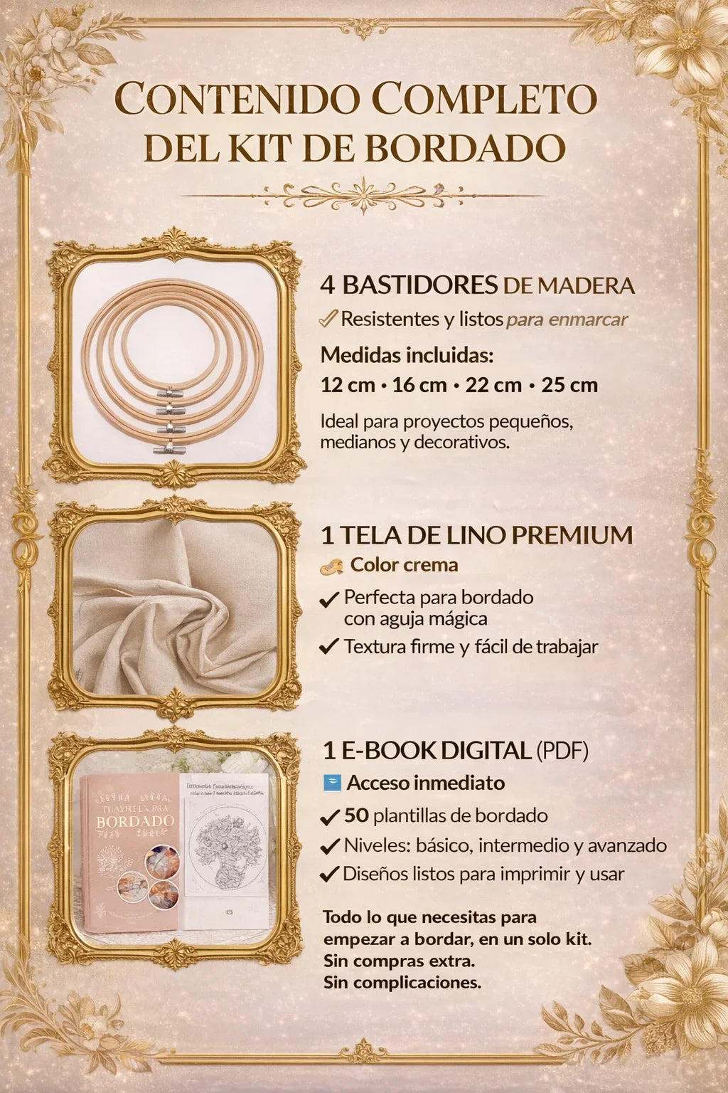 Kit de Bordado con Aguja Mágica + E-Book Digital