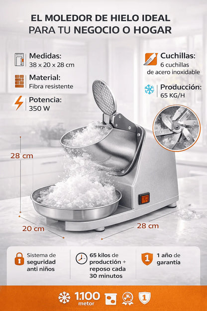 Moledor Pica Hielo Eléctrico Triturador
