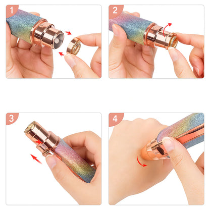 Depiladora facial 2 en 1 de precisión indolora | Diseño purpurina