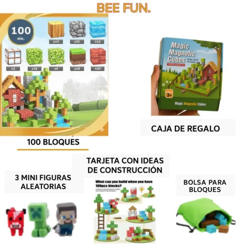Bloques magnéticos BeeFun BeeBricks – 100 piezas + Envío GRATIS
