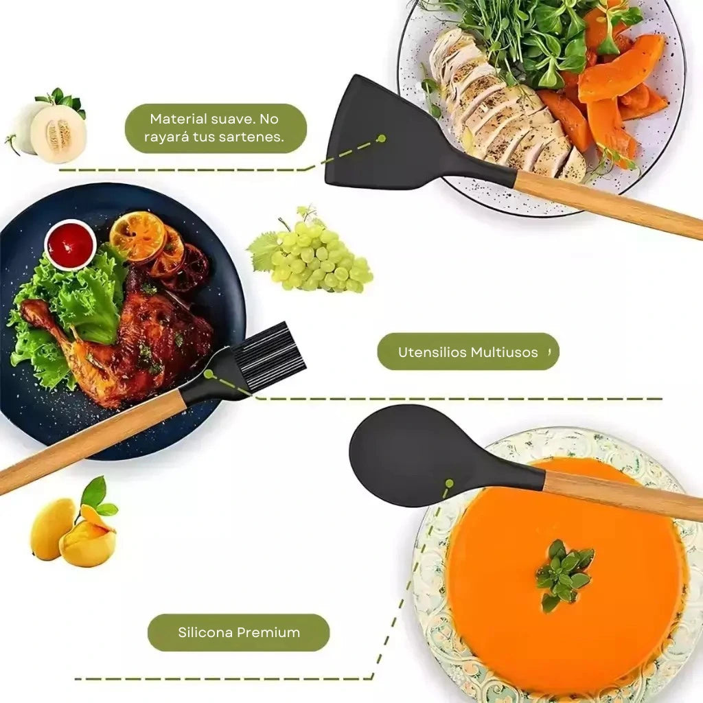 Kit de cocina de 19 piezas en silicona de primera calidad