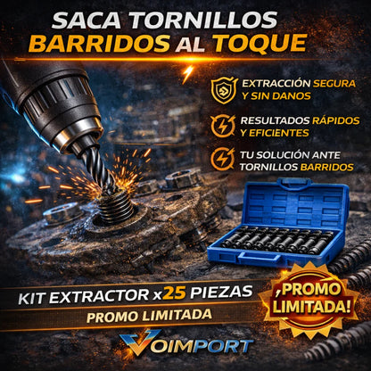 Kit Extractor de Tornillos x25 Piezas – Solución rápida y segura