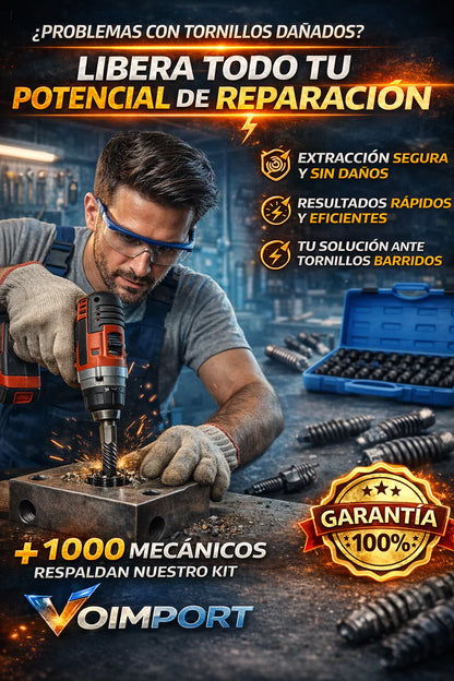 Kit Extractor de Tornillos x25 Piezas – Solución rápida y segura