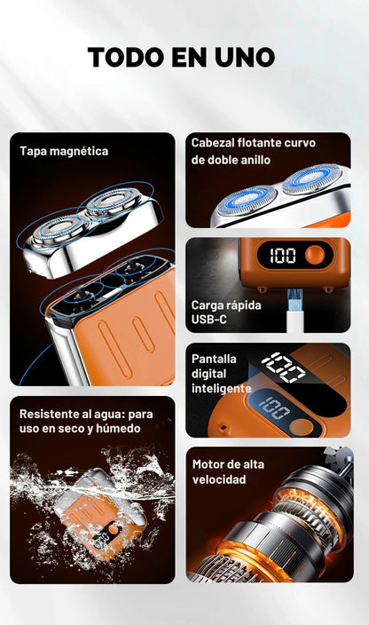 Mini afeitadora de doble cabezal – Afeitadora Ultraportátil