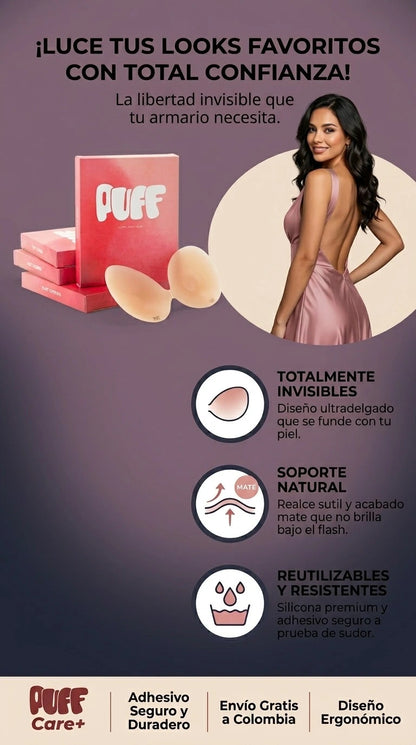 PUFF COVERS | Soporte Invisible | Brasier Adhesivo Reutilizable
