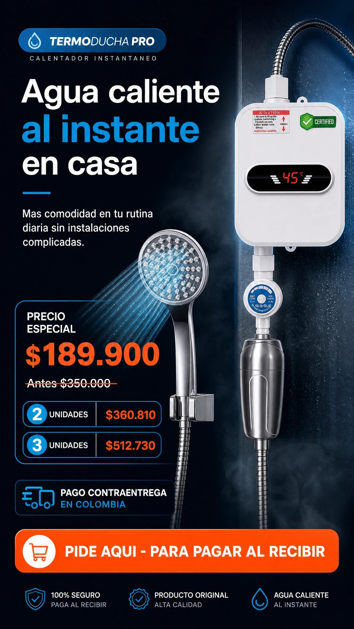 TermoDucha Pro™ - Calentador Instantáneo