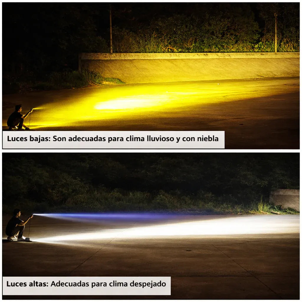 Luz de 4 Lupas - Motos, Autos y Camiones 12V y 24V