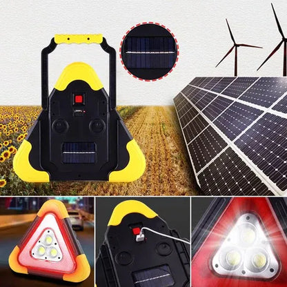 Luz de advertencia triangular de emergencia solar 3 en 1 en la carretera