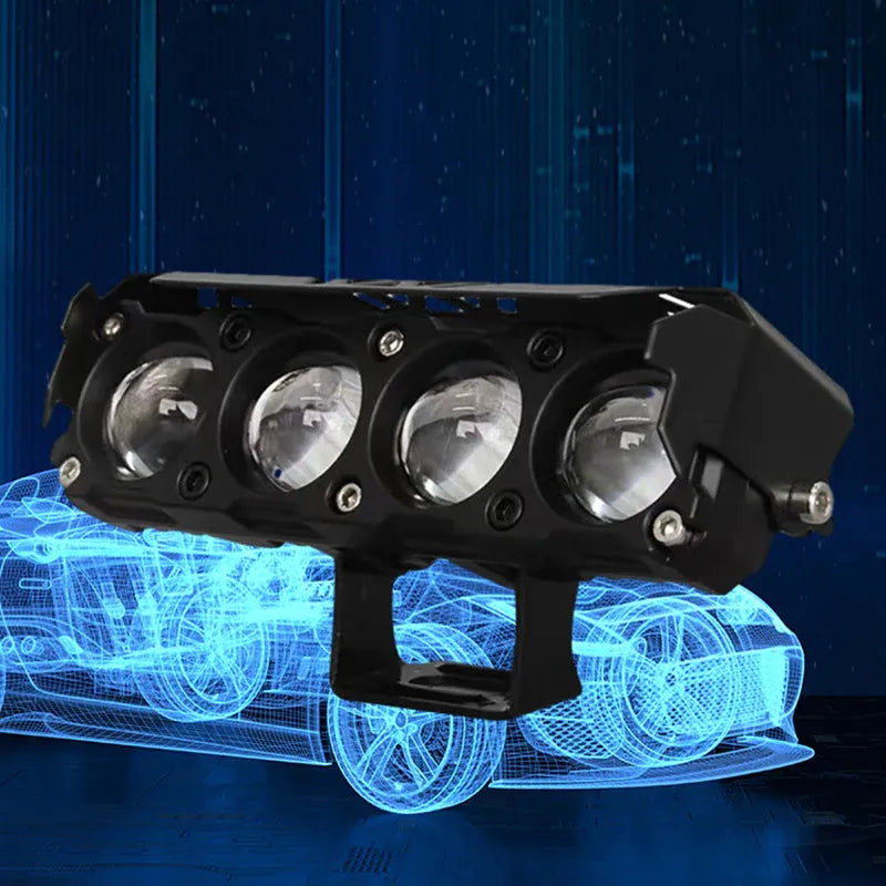 Luz de 4 Lupas - Motos, Autos y Camiones 12V y 24V