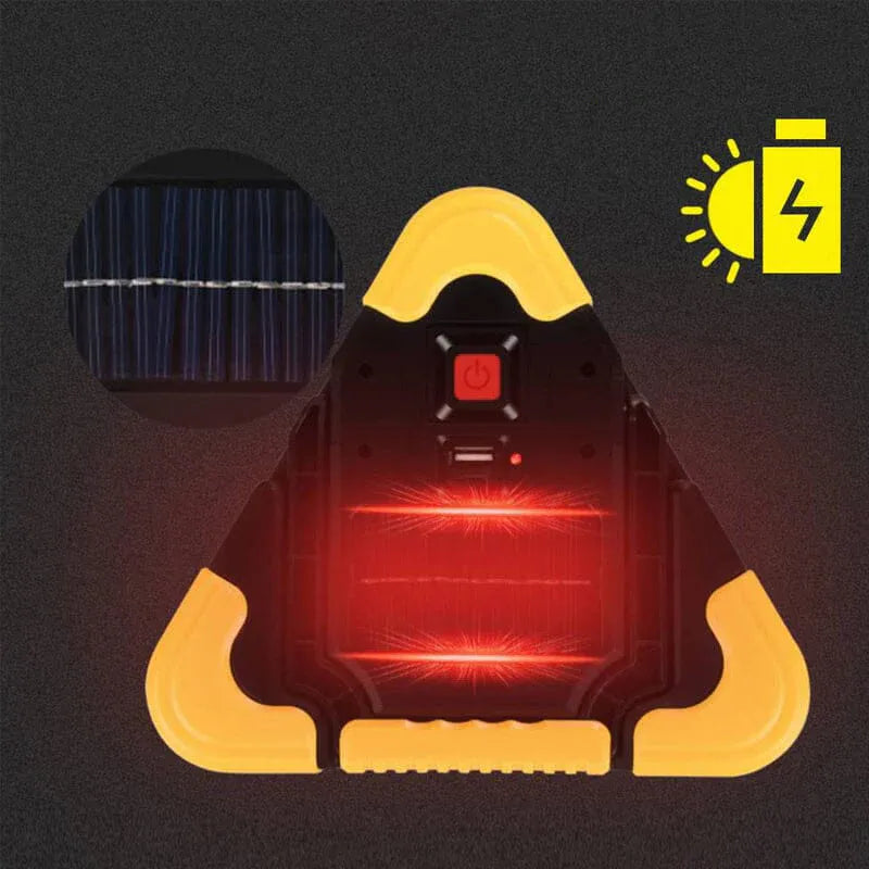 Luz de advertencia triangular de emergencia solar 3 en 1 en la carretera