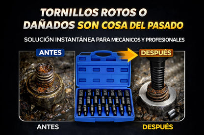 Kit Extractor de Tornillos x25 Piezas – Solución rápida y segura